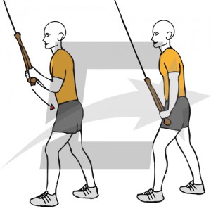 Extensión de triceps con cuerda y cable-polea de pie